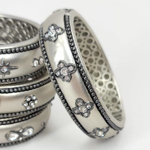 NWT Art Deco Pave CZ Hinged Magnetic Cuff Bangle